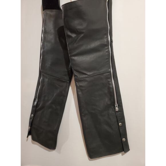 Heavy Duty Leather Company Riding Chaps Womens Size XL Ladies Black Motorcycle - Picture 6 of 9